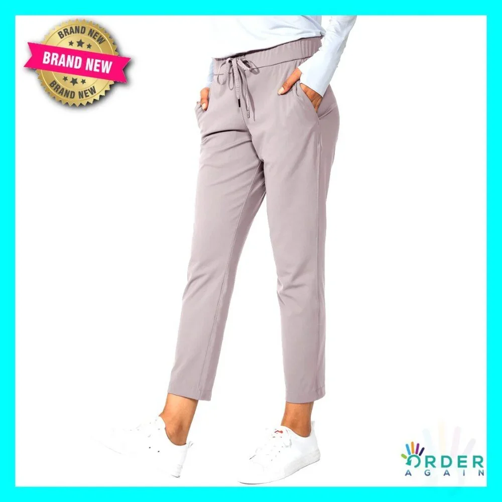 Stretch Ankle Sweatpants Deep Pockets Lounge Athletic Golf Travel Work